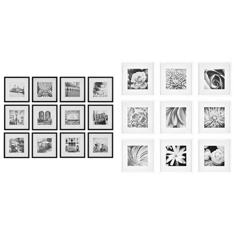 Buy Gallery Perfect 12 Piece Black Square Photo Picture Hanging Template Gallery Wall Frame Set ...