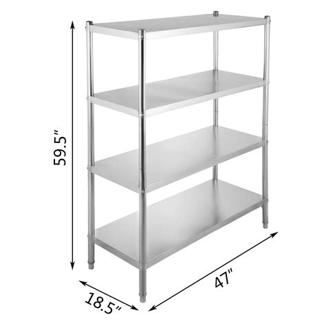 Stainless Steel Shelving Unit Storage Shelves 4/5-Tier Heavy Duty Kitchen Shelf | eBay