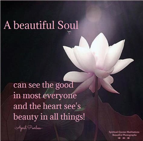 A beautiful Soul can see the good in most everyone and the heart see’s ...