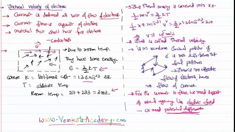 Thermal Velocity and Random Motion of Electron in Current Electricity - YouTube