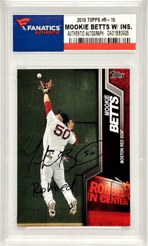 Mookie Betts Baseball Slabbed Autographed Cards