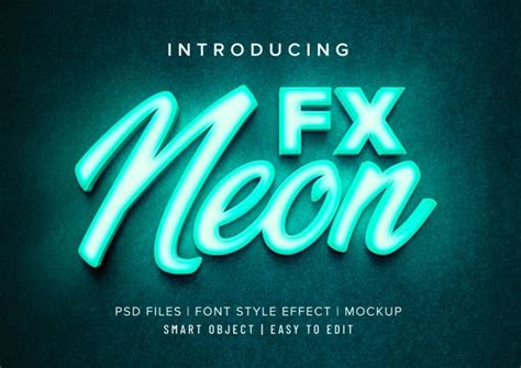 Premium PSD | 3d neon font style effect mockup | Font styles, 3d text effect, Text effects