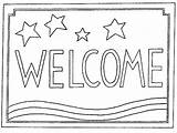 Welcome Mat Coloring Page Sketch  Rug Hooking Patterns sketch template