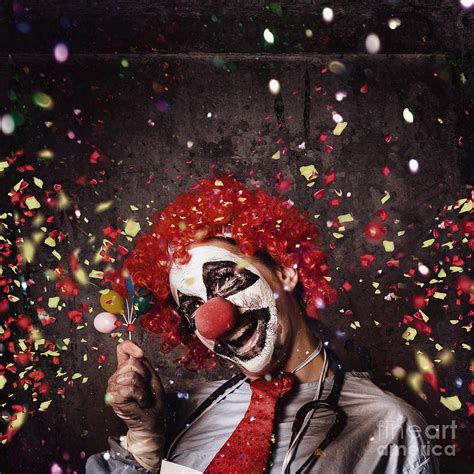 Creepy birthday clown at party celebration Photograph by Jorgo Photography - Fine Art America