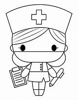 Printable Cute Nurse Coloring Page sketch template