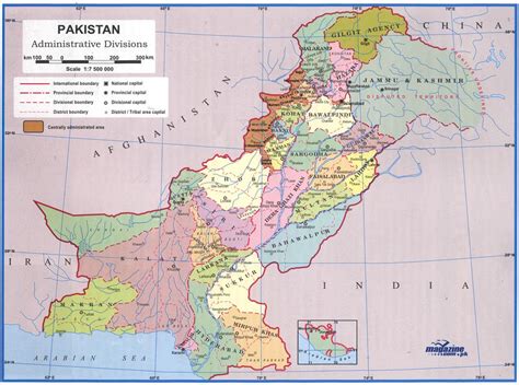 Pakistan Map Political Regional | Maps of Asia Regional Political City