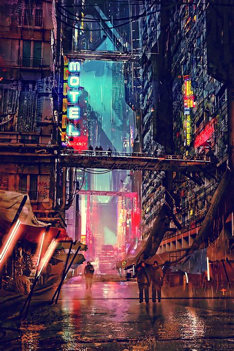 640x960 Science Fiction Cyberpunk Futuristic City Digital Art 4k iPhone ...