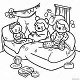 Pajama Party Coloring Page 27013 21810 sketch template