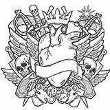 coloringrocks  Tattoo coloring Book Skull Pages Cool sketch template