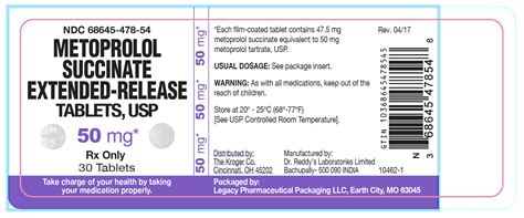 NDC 68645-478 Metoprolol Succinate Metoprolol Succinate