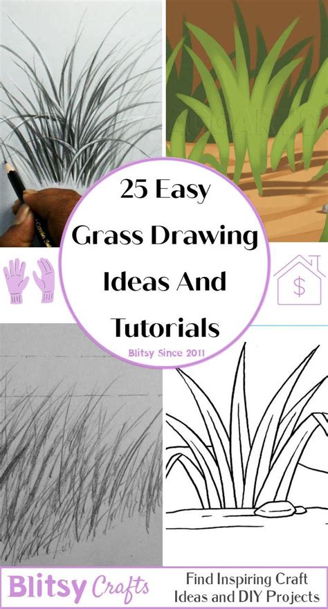 25 Easy Grass Drawing Ideas - How to Draw Grass - Blitsy