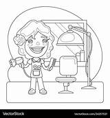 Hairdresser coloring page Royalty Free Vector Image sketch template