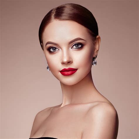 Stock Photo Beautiful woman face with perfect makeup 02 free download