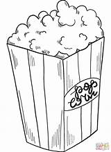 Printable Popcorn Box Coloring Page sketch template