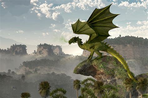 Green Dragon Digital Art by Daniel Eskridge - Fine Art America