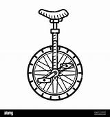 Unicycle coloring Page For Kids Monowheel Bicycle Stock Vector Image  sketch template