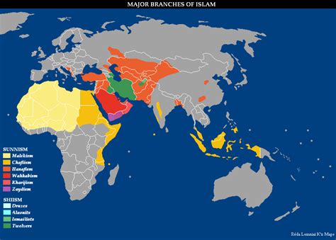 Online Maps: Major branches of Islam