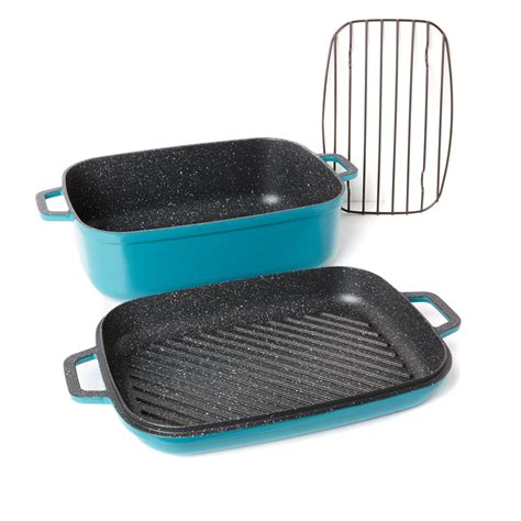 Curtis Stone Dura-Pan Nonstick 8.5 qt. Roaster with 3.5 qt. Grill Lid ...