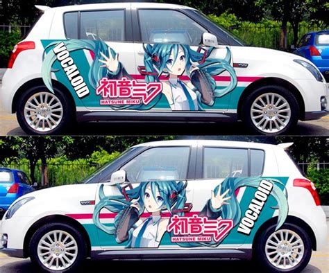 3D Japanese Anime Hatsune Miku Sticker Car Body Cartoon Stickers Racing ...