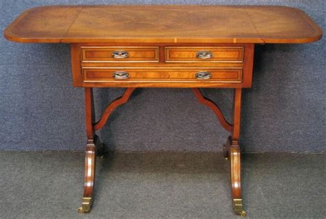 Reprodux Bevan Funnell Regency Style Inlaid Mahogany Drop Leaf Side Table | Yew wood, Yew wood ...