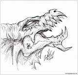 Dragon Head Demon Coloring Page  Free Printable Pages sketch template