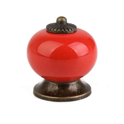 10pcs/Lot Ceramic Round Simple Cabinet Pull Handle Cupboard Drawer Ball ...