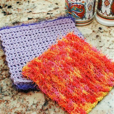 Scrubby Crochet Dishcloth Pattern | Petals to Picots | Dishcloth crochet pattern, Scrubby yarn ...