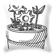 Industry Growth Gears In Flower Pot Drawing Drawing by Frank Ramspott ...