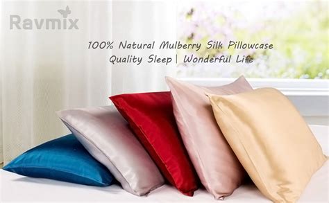 Amazon.com: Ravmix 100% Mulberry Silk Pillowcase for Hair and Skin with ...