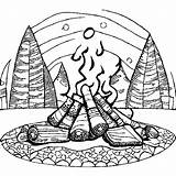 A Cozy Campfire Coloring Page · Creative Fabrica sketch template