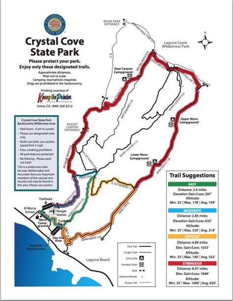 Map Of Hiking Trails | Crystal Cove - Laguna Beach California Map | Printable Maps