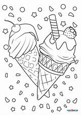 Printable Ice Cream Coloring Pages Children Eating sketch template
