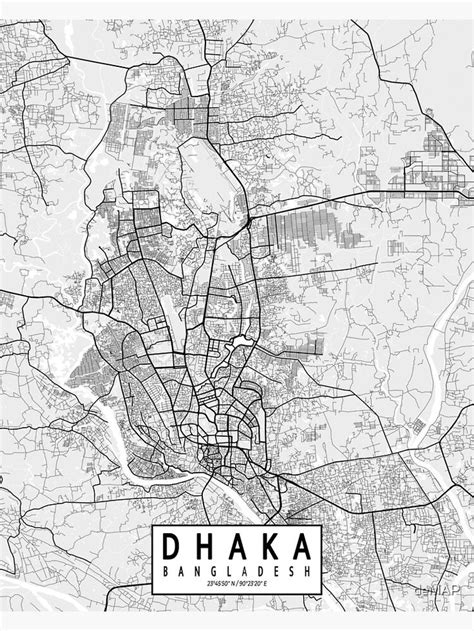 "Dhaka City Map of Bangladesh - Light" Poster for Sale by deMAP