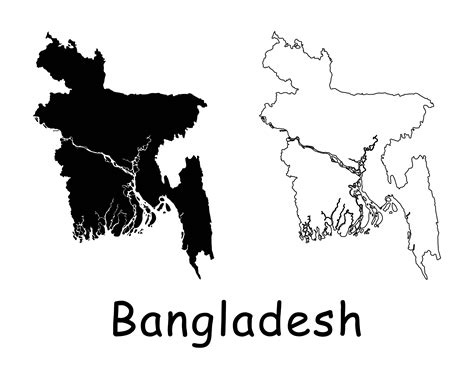 Map of Bangladesh Bangladesh Country Map Black and white | Etsy