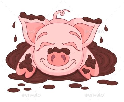 Pig In Mud Cartoon | Free download on ClipArtMag