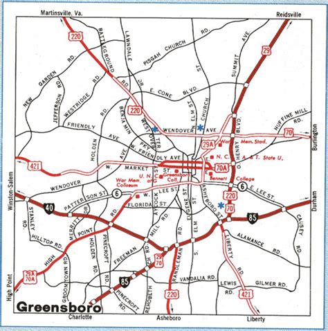 Maps of Greensboro, North Carolina