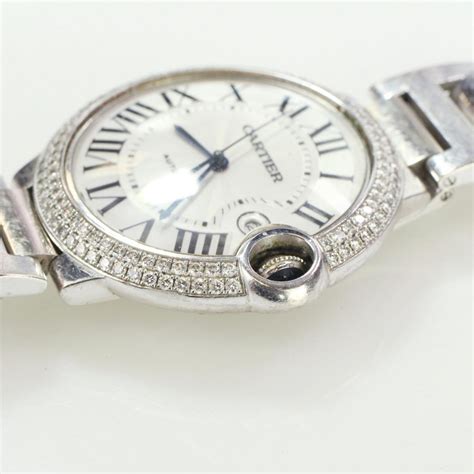 Cartier Ballon Bleu De Cartier Diamond 18k White Gold Watch - Evaluated ...