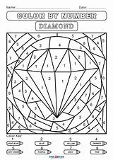 Diamond Color By Number Coloring Page  Free Printable Pages sketch template