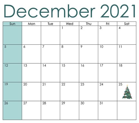 Printable December Calendar - Printable Word Searches