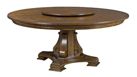 Kincaid Furniture Portolone Stellia 72" Round Solid Wood Dining Table with Carved Wood Pedestal ...