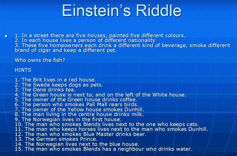 Can You Solve Albert Einstein's Famous Riddle? Only 2% Of The Population Can! | Einstein riddle ...