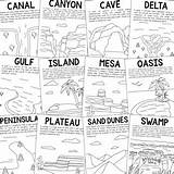 BIOMES LANDFORMS ECOSYSTEMS Coloring Page Posters  Earth Science sketch template