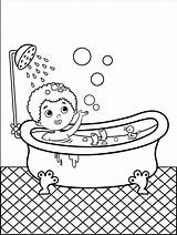 Premium Vector  Bathing Boy coloring Page For Kids Illustration sketch template