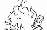 Fire Flame Coloring Pages Printable Sketch Page sketch template