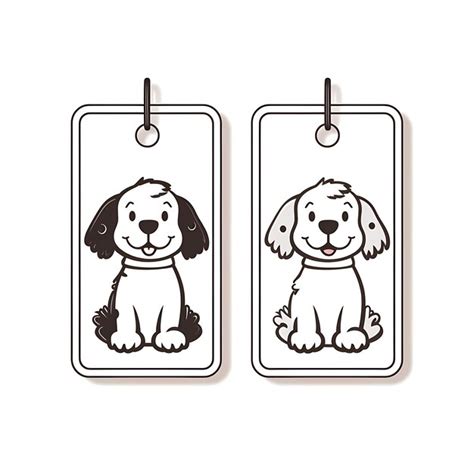 Premium Photo | Puppy Tag Card Recycled Cardboard Minimalist Line Art ...