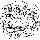Thanksgiving Dinner Coloring Page sketch template