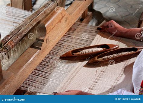 Traditional weaving loom stock image. Image of fabric - 46119703