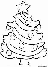 Christmas Tree Easy Coloring Page Printable sketch template