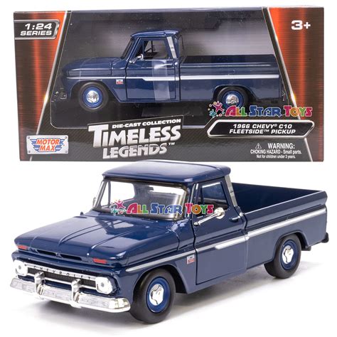 Buy 1966 Chevy C10 Fleetside Pickup Truck, Dark Blue - Motormax 73355 ...