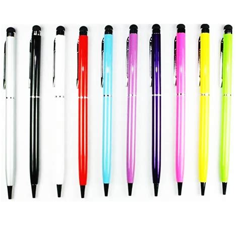 Stylus Pen [10 pcs], 2-in-1 Universal Touch Screen Stylus + Ballpoint Pen For Smartphones ...